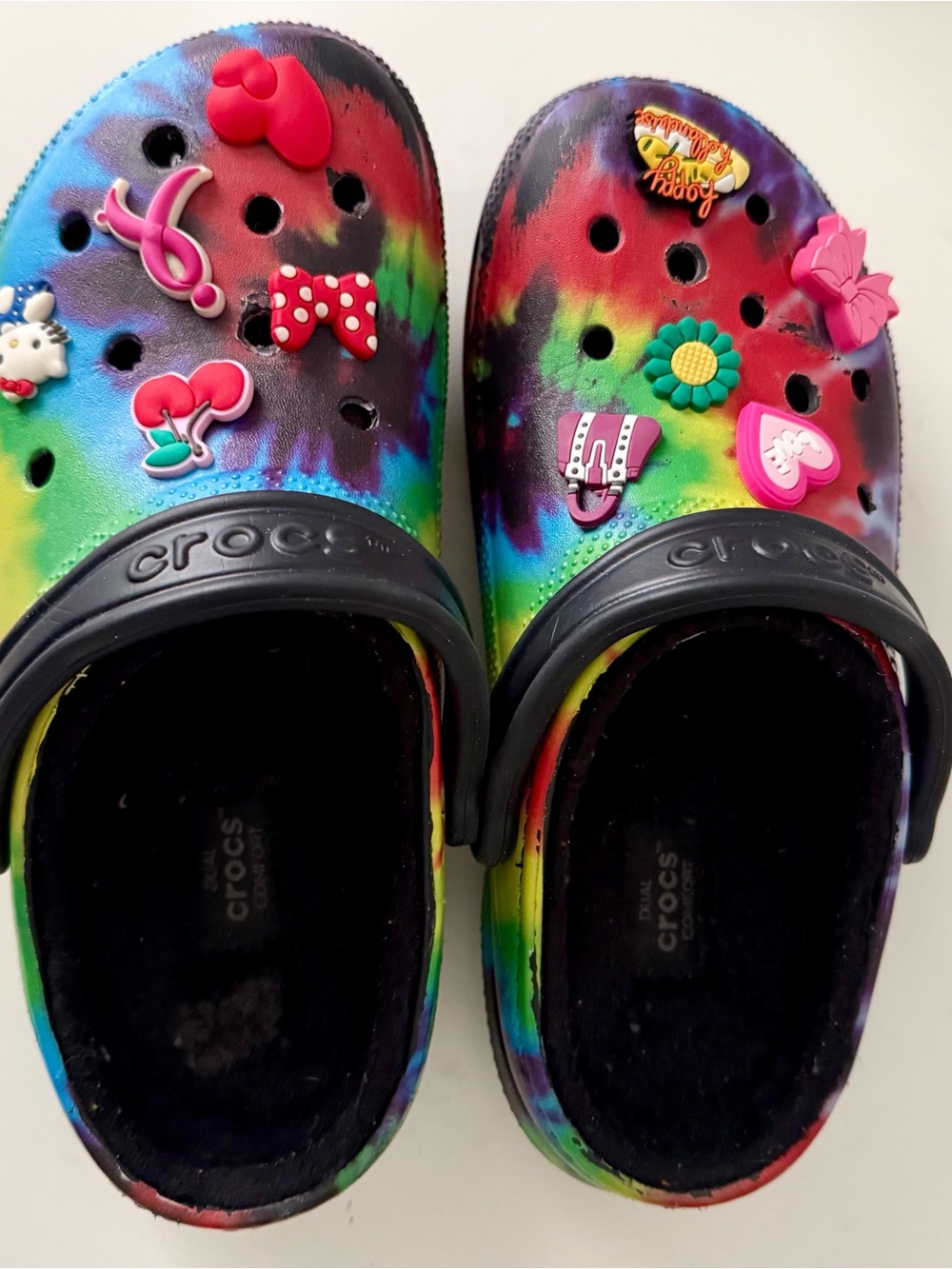 CROCS Women Tie-Dye Clog with Charms - Rainbow